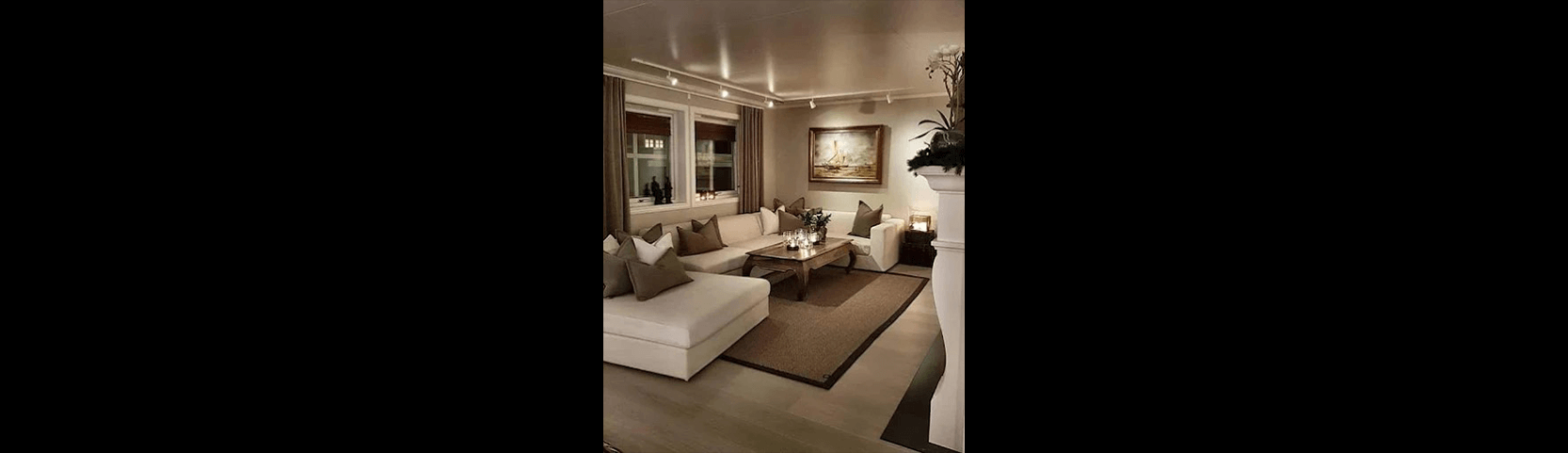 Black and white painted living room